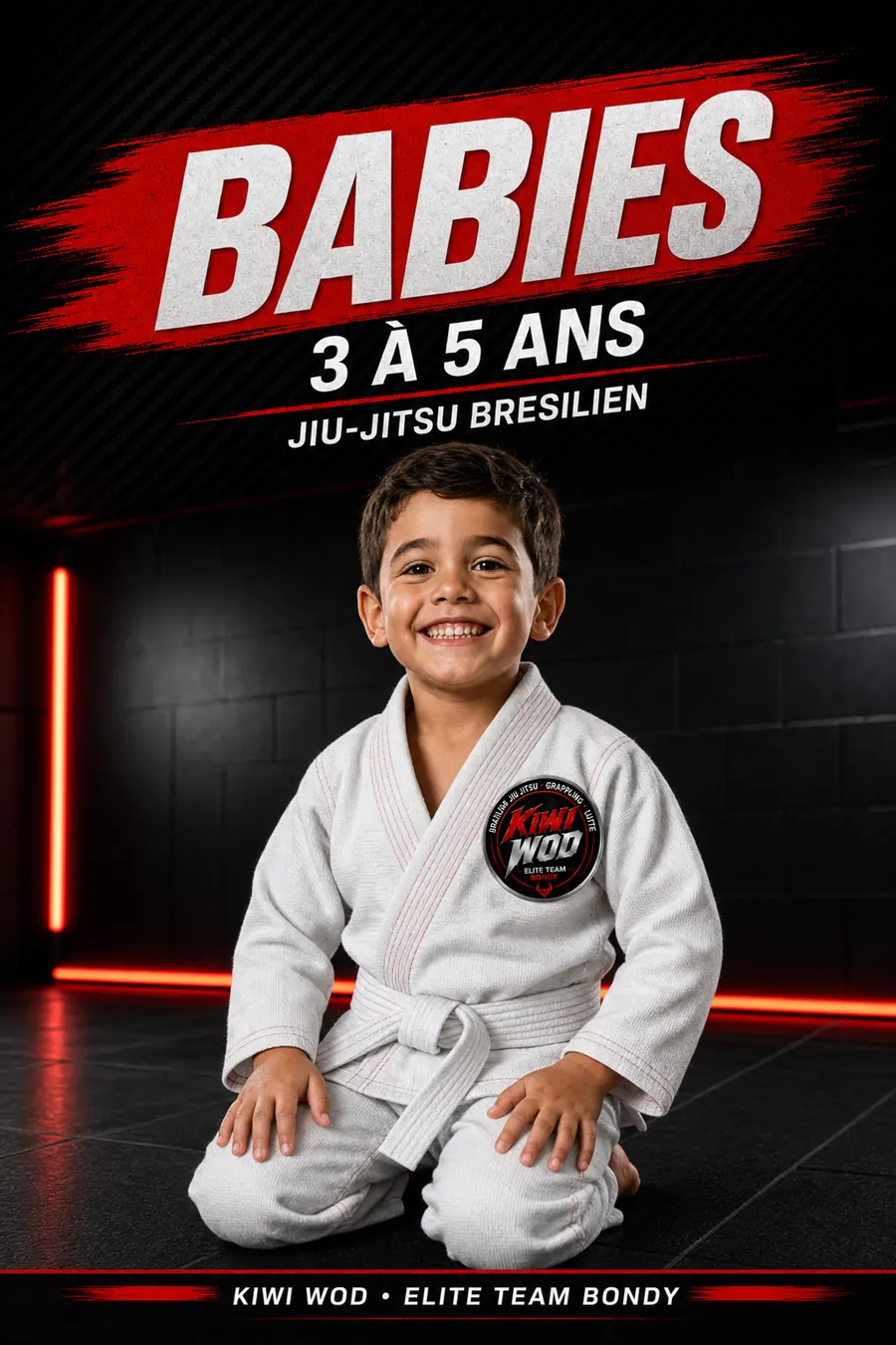 Cours jiu-jitsu brésilien babies 3-5 ans à Bondy, Kiwi Wod